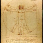 Bild da Vinci, Mann im Kreis und Quadrat