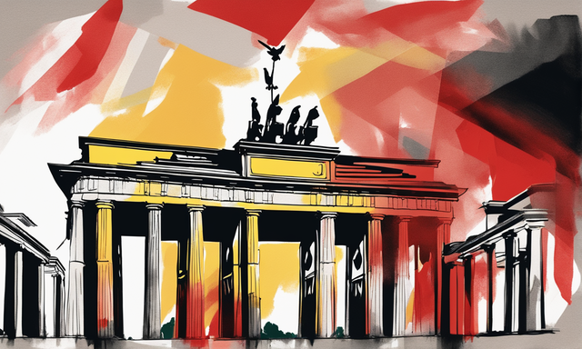 Bild zeigt Brandenburger Tor in den deutschen Nationalfarben